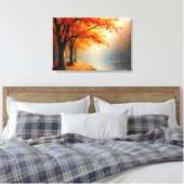 Raschelndes Herbstlaub im Wind Leinwanddruck (Insitu (Schlafzimmer))