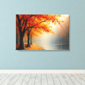 Raschelndes Herbstlaub im Wind Leinwanddruck (Insitu (Holzboden))