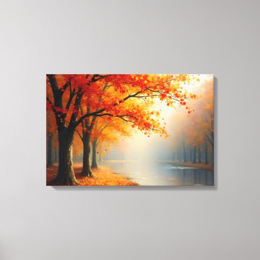 Raschelndes Herbstlaub im Wind Leinwanddruck (Vorderseite)