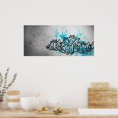 Rase Print Blue Poster (Küche)