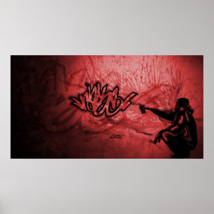 Rase Print Red Poster