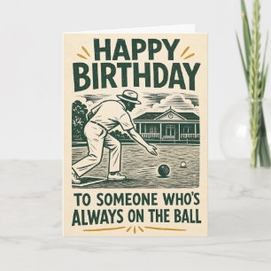 Rasen Bowling Auf Dem Ball Geburtstagskarte Karte