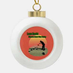 Rasen Bowling Gewinner Design, Weihnachtsbaumanhän Keramik Kugel-Ornament