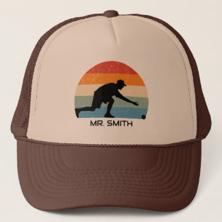 Rasen Bowling Vintage Sonnenuntergang Truckerkappe