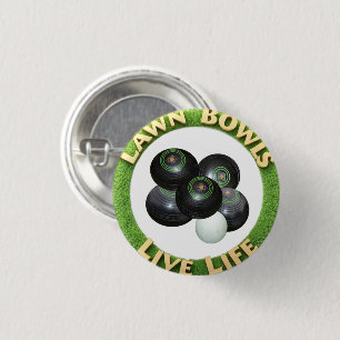 Rasen-Bowls Leben mit Rasenschüsseln, Button
