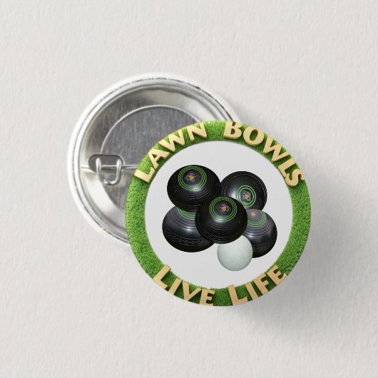 Rasen-Bowls Leben mit Rasenschüsseln, Button (Vorne & Hinten)