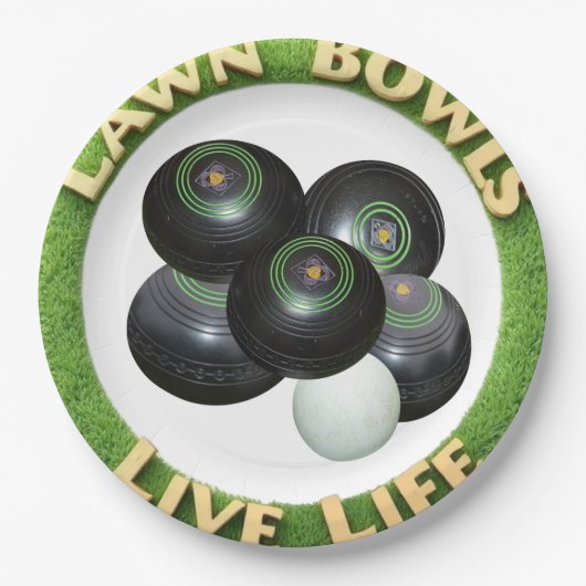 Rasen-Bowls Leben mit Rasenschüsseln, Pappteller (Vorderseite)