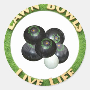 Rasen-Bowls Leben mit Rasenschüsseln, Runder Aufkleber
