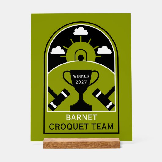 Rasen-Croquet Acrylschild (Vorderseite)