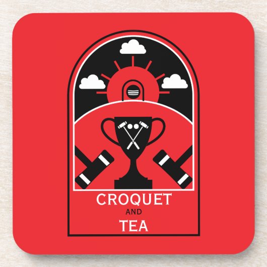 Rasen-Croquet Getränkeuntersetzer (Vorderseite)