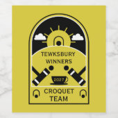 Rasen-Croquet Weinetikett (Einzelnes Label)