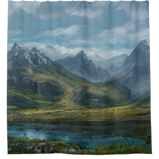 Rasen Duschvorhang (Vorderseite)
