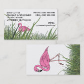RASEN-FLAMINGO IN HOHEN GRAS ~ VISITENKARTEN! VISITENKARTE (Vorne/Hinten)