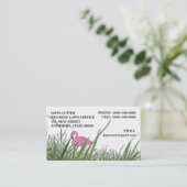 RASEN-FLAMINGO IN HOHEN GRAS ~ VISITENKARTEN! VISITENKARTE (Stehend Vorderseite)