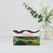 Rasen-Foto-Rot-Schwarz-Landschaft-Visitenkarte Visitenkarte (Stehend Vorderseite)