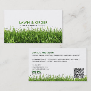 Rasen/Gartenservice Green Grass QR-Code & Social M Visitenkarte