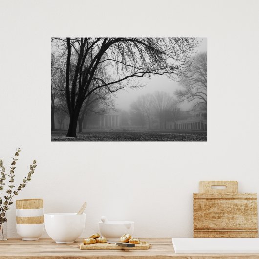 Rasen im Nebel Poster (Küche)