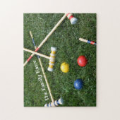 Rasen-Kroketten-Mallets und Balls Jigsaw-Puzzle Puzzle (Vertikal)