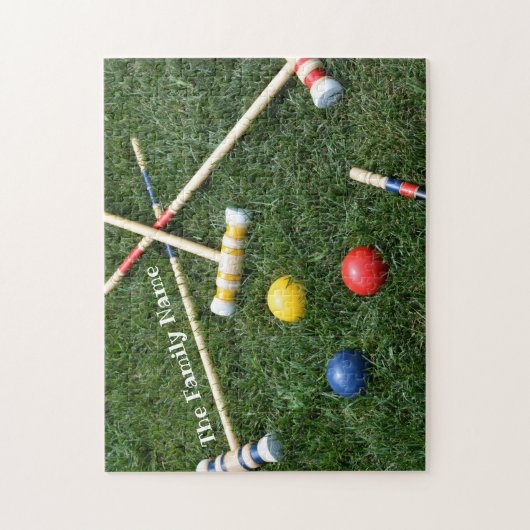 Rasen-Kroketten-Mallets und Balls Jigsaw-Puzzle Puzzle (Vertikal)