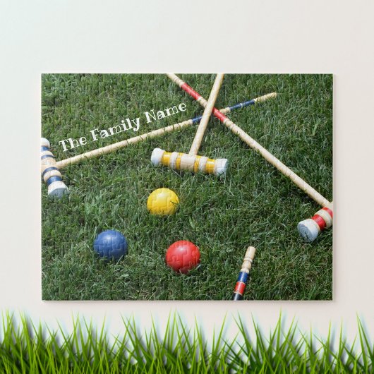 Rasen-Kroketten-Mallets und Balls Jigsaw-Puzzle Puzzle