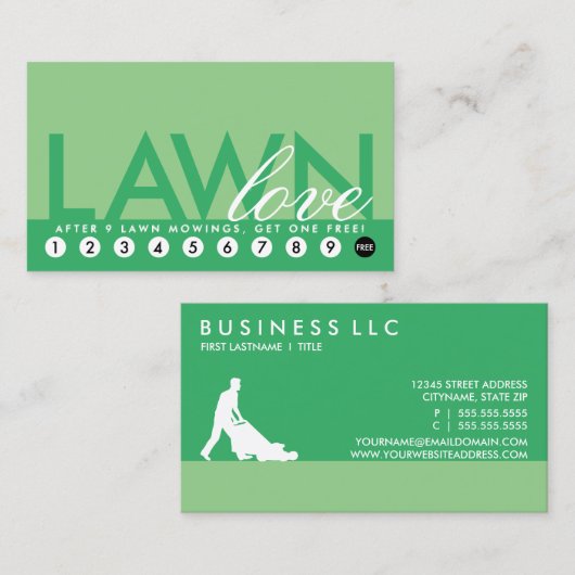 Rasen-Liebe vergütet Programm Treuekarte (Vorne/Hinten)