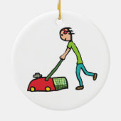 Rasen-Mähen Keramik Ornament (Hinten)