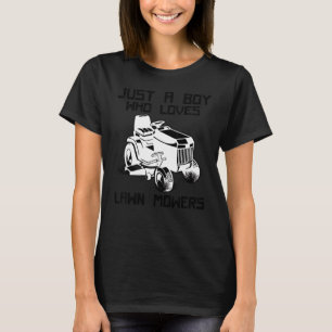 Rasen mähende Jungen Kinder Rasenmäher Landwirtsch T-Shirt