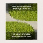 Rasen-mähender Gras-Entwurf Visitenkarten (Außenseite Aufgefaltet)
