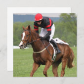 Rasen-Pferderennen-Einladungen Einladung (Vorne/Hinten)