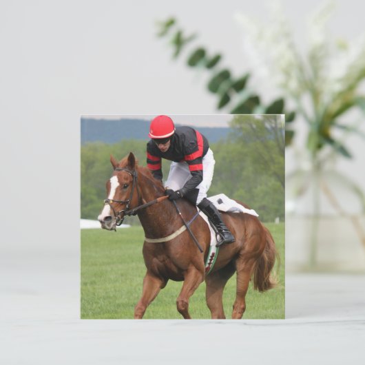 Rasen-Pferderennen-Einladungen Einladung (Stehend Vorderseite)