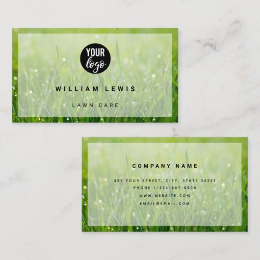 Rasen-Pflege-Einfache Firmenlogos Moderne Minimali Visitenkarte (Vorne/Hinten)