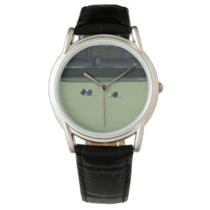 Rasen-Schüsseln und Jack auf dem Grün, Armbanduhr