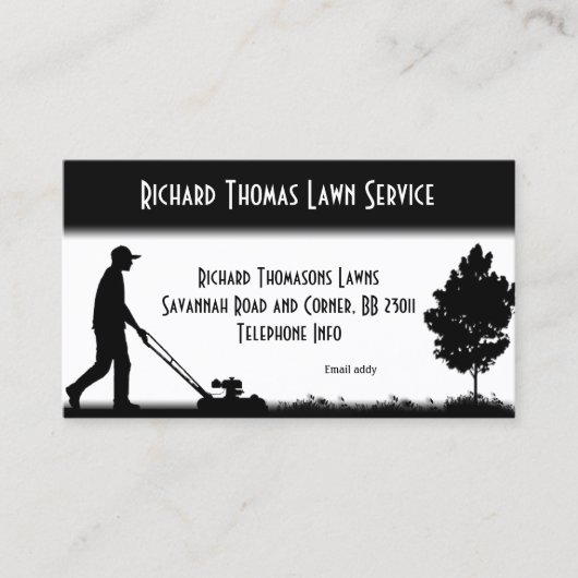Rasen-Service-Landschaft White Business Card Visitenkarte (Vorderseite)