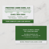 Rasen-Sorgfalt-grüne u. weiße kundenspezifische Visitenkarte (Vorne/Hinten)