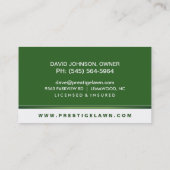 Rasen-Sorgfalt-grüne u. weiße kundenspezifische Visitenkarte (Rückseite)