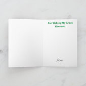 Rasen-Sorgfalt-Gruß-Karte (Dank oder Liebe) Karte (Innenseite)