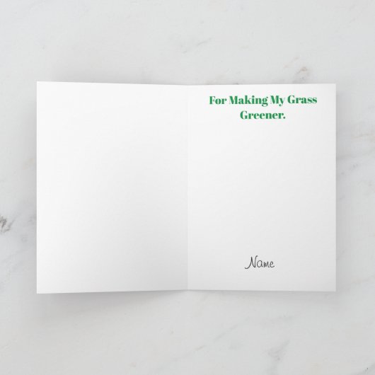 Rasen-Sorgfalt-Gruß-Karte (Dank oder Liebe) Karte (Innenseite)