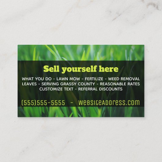 Rasen-Sorgfalt. Landschaftsgestaltung Empfehlungskarte (Rückseite)