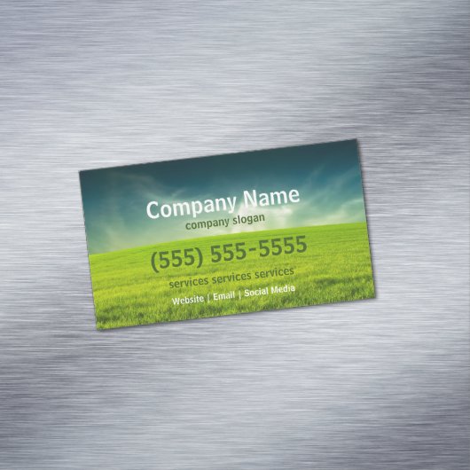 Rasen-Sorgfalt-Magnet Magnetische Visitenkarte (Beispiel)