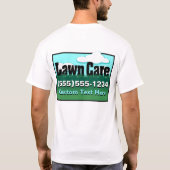 Rasen-Sorgfalt. Mähen. Marktgeschäft. RÜCKSEITE T-Shirt (Rückseite)