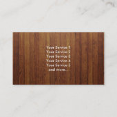 Rasen-Sorgfalt-Service-hölzerner Hintergrund Visitenkarte (Rückseite)