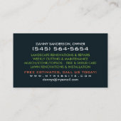 Rasen-Sorgfalt u. Landschaftsgestaltung der Visitenkarte (Rückseite)