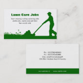 Rasen-Sorgfalt-Visitenkarte mit dunkleren grünen Visitenkarte (Vorne/Hinten)