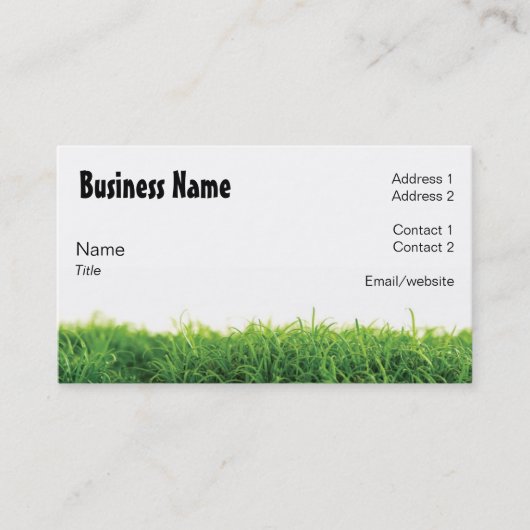 Rasen-Sorgfalt-Visitenkarte Visitenkarte (Vorderseite)