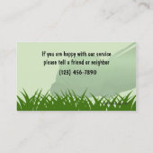 Rasen-Sorgfalt-Visitenkarten Visitenkarte (Rückseite)