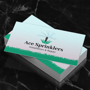Rasen Sprinkler System Elegante Pastelle Visitenkarte