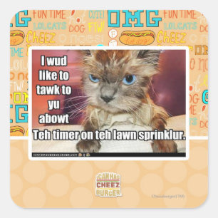 Rasen Sprinklur Timer Quadratischer Aufkleber