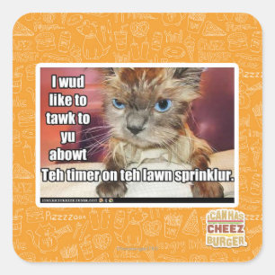 Rasen Sprinklur Timer Quadratischer Aufkleber