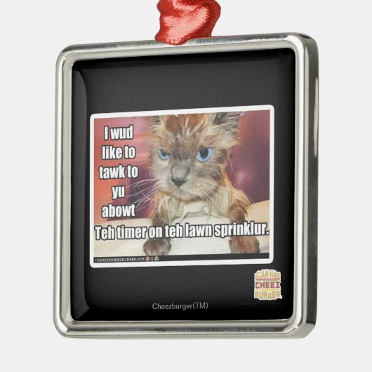 Rasen Sprinklur Timer Silbernes Ornament (Links)