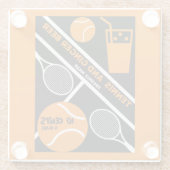 Rasen-Tennis-Spieler Grafik-Kunst Glasuntersetzer (Rückseite)